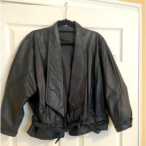 Two black leather jackets like new size 8 To 10 (lined)$50 each